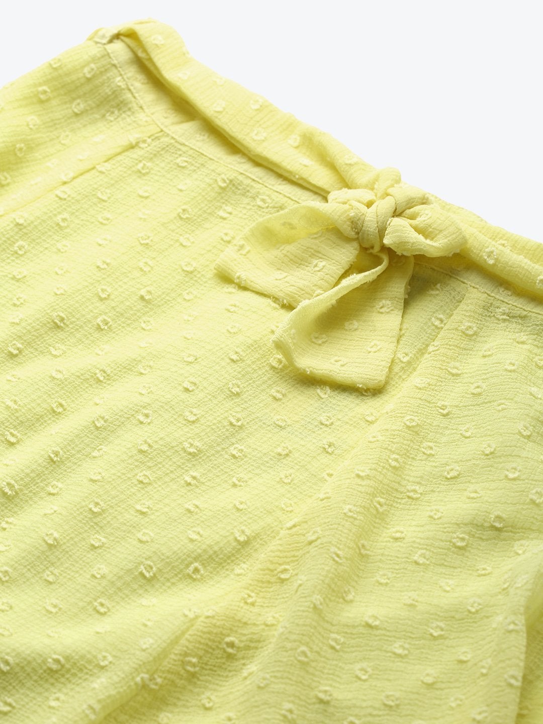 Women's Yellow Dobby Flared Skirt