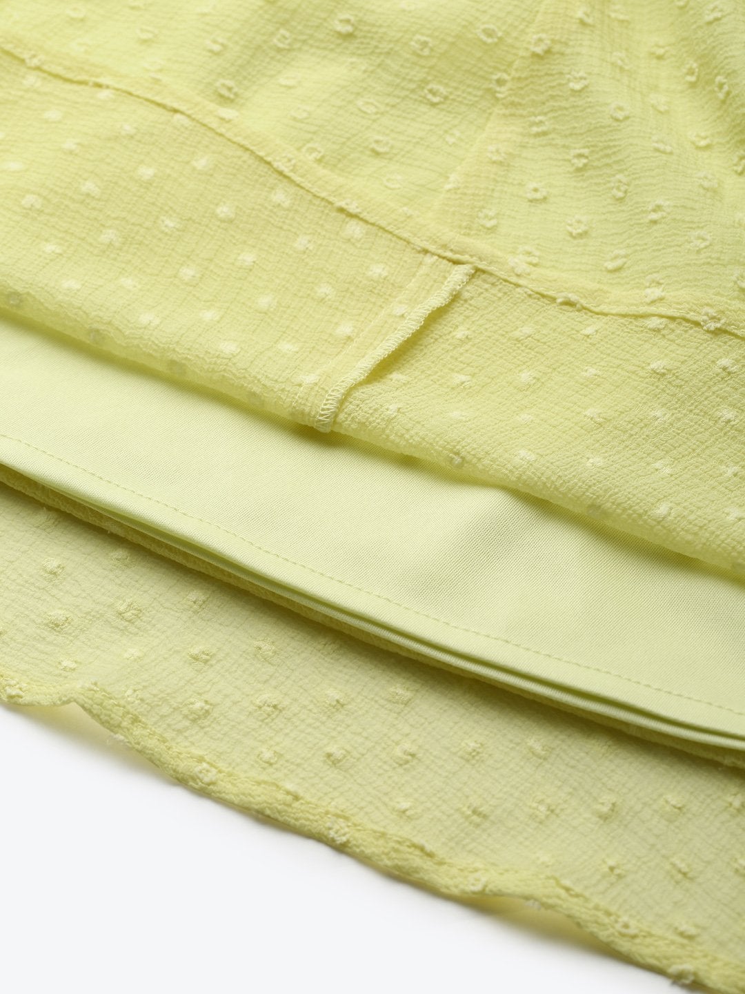 Women's Yellow Dobby Flared Skirt