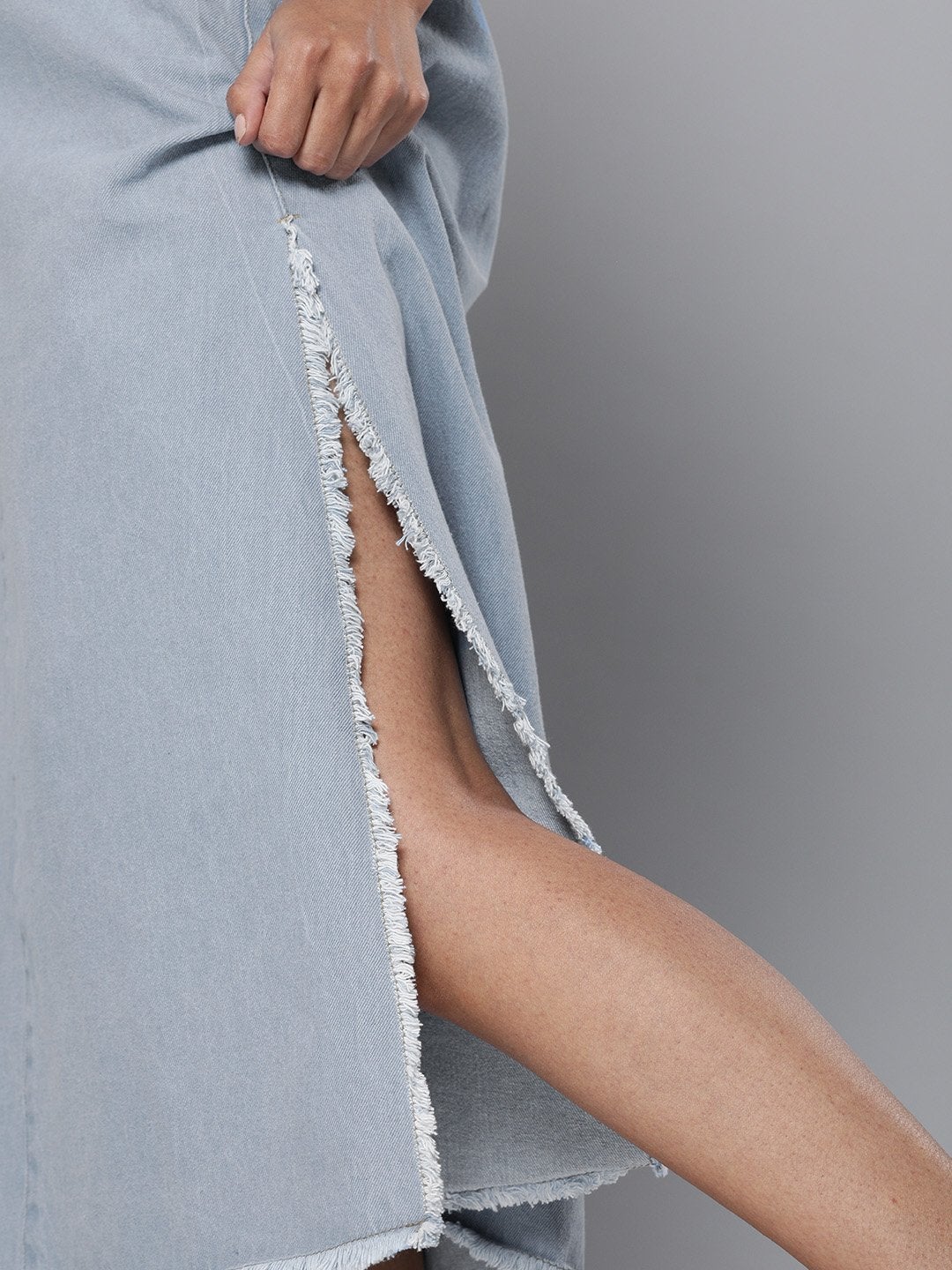 Women's Blue Denim Asymmetrical Skirt