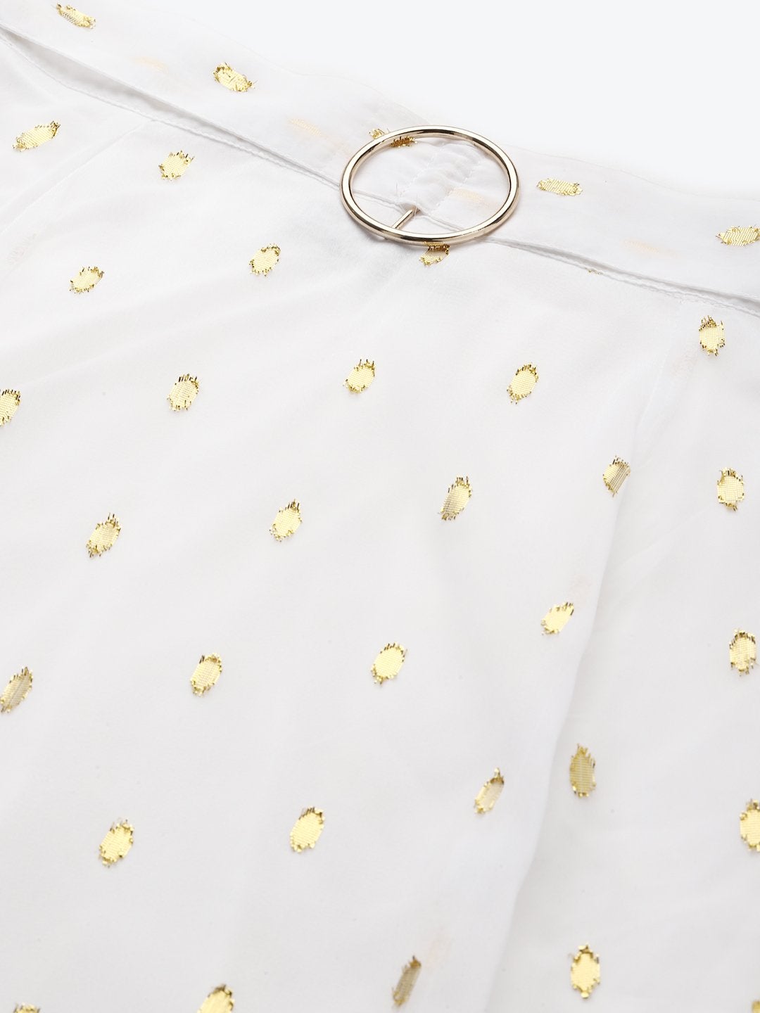 Women's White Lurex Midi Skirt