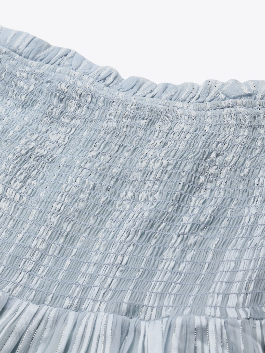 Women's Blue Smoked Short Skirt