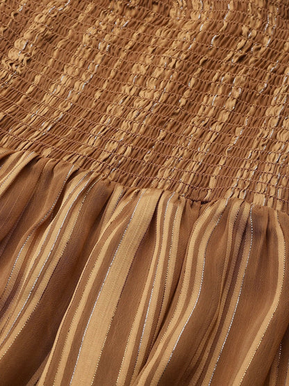 Women's Copper Smoked Short Skirt