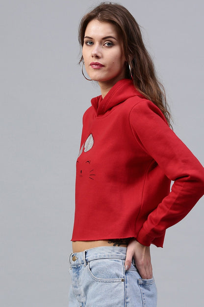 Women's Bow Kitty Red Sweatshirt