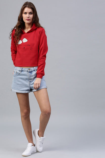 Women's Bow Kitty Red Sweatshirt