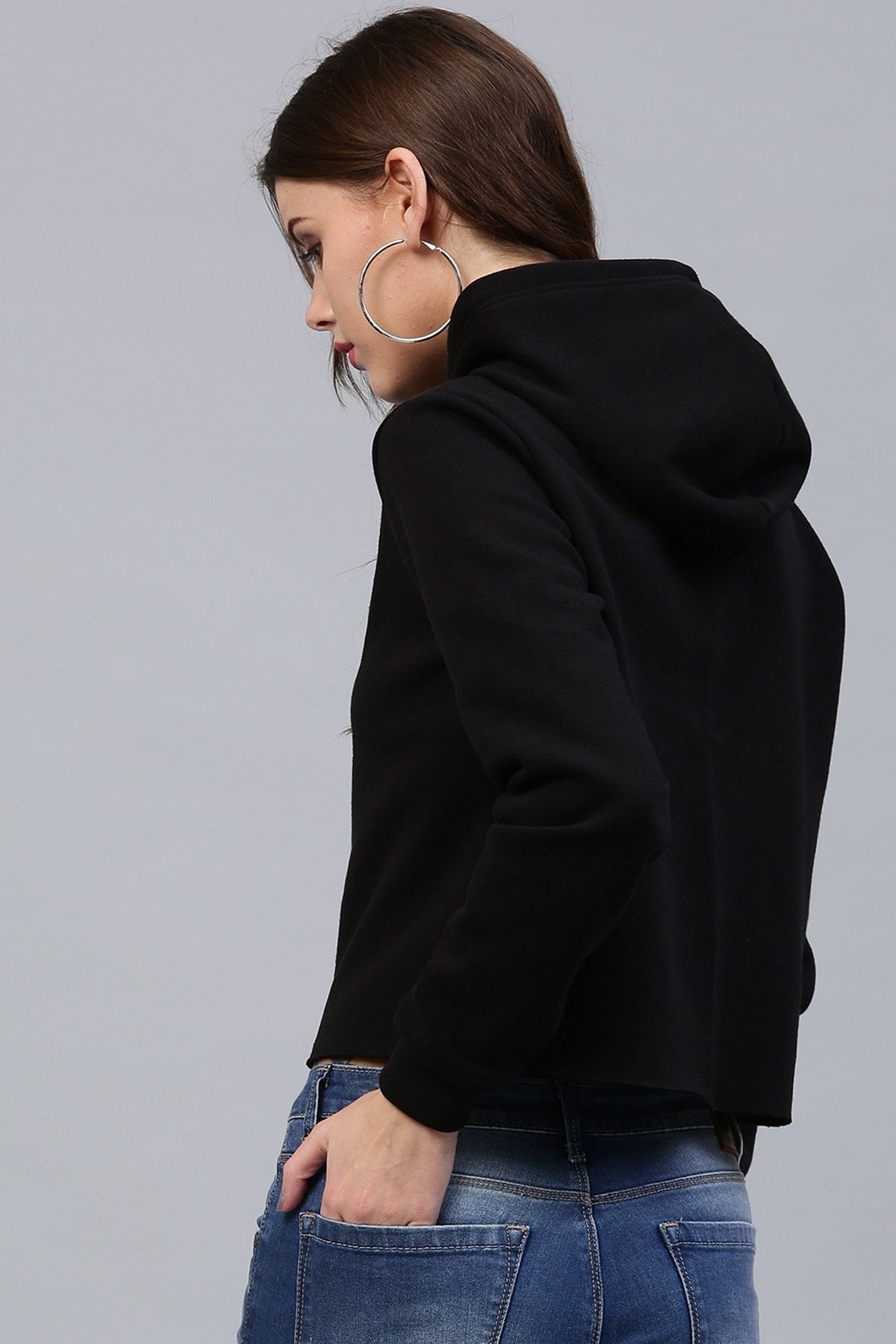 Women's Bow Kitty Black Sweatshirt