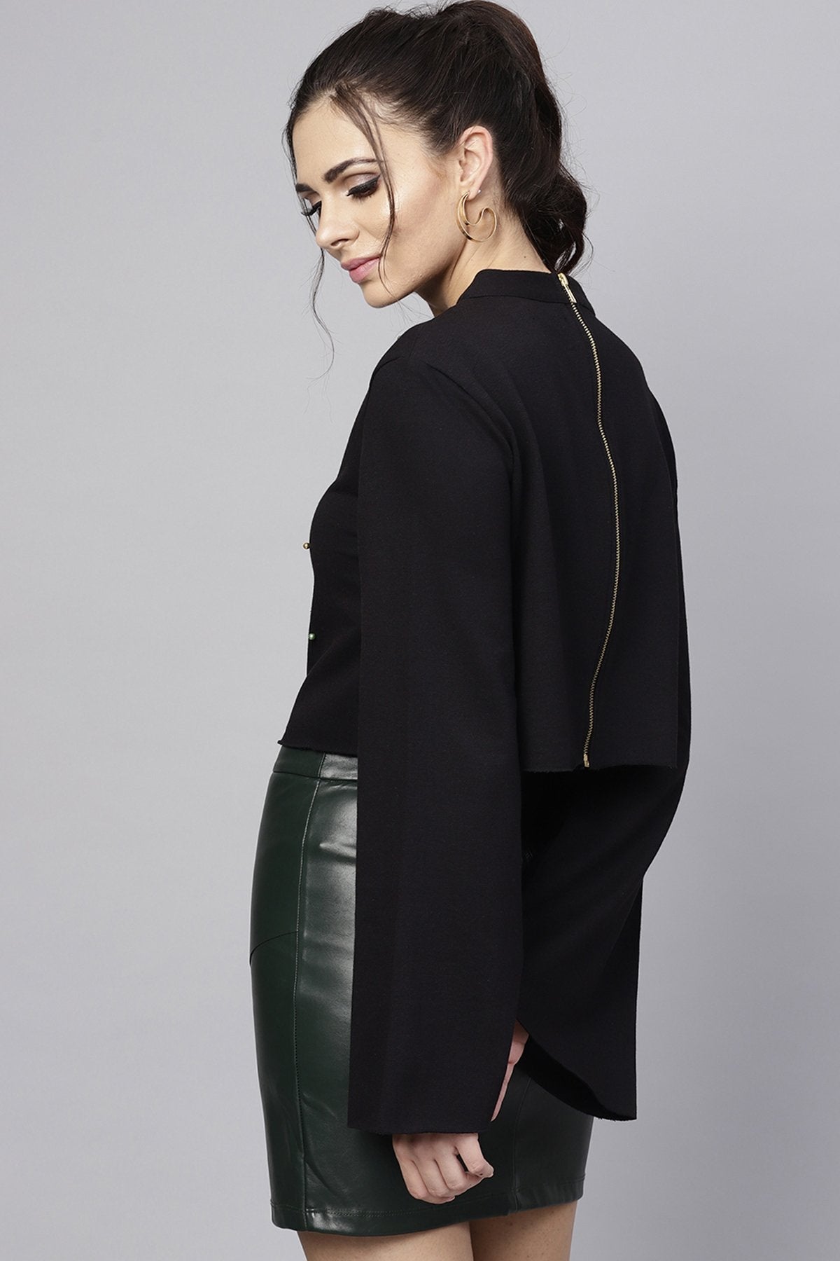 Women's Black Multicolor Perals Front Sweatshirt