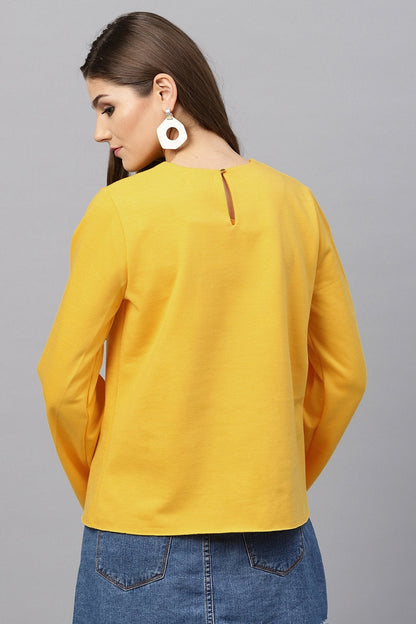 Women's Yellow Fringe Lace Sweatshirt