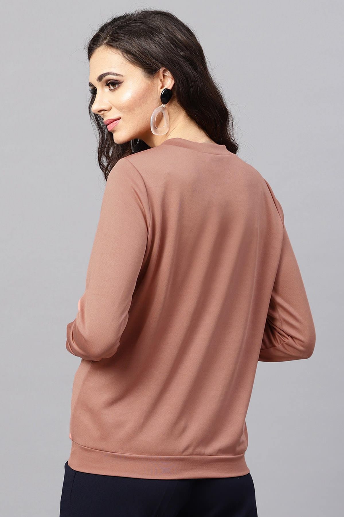 Women's Pink Flower Petal Print Sweatshirt