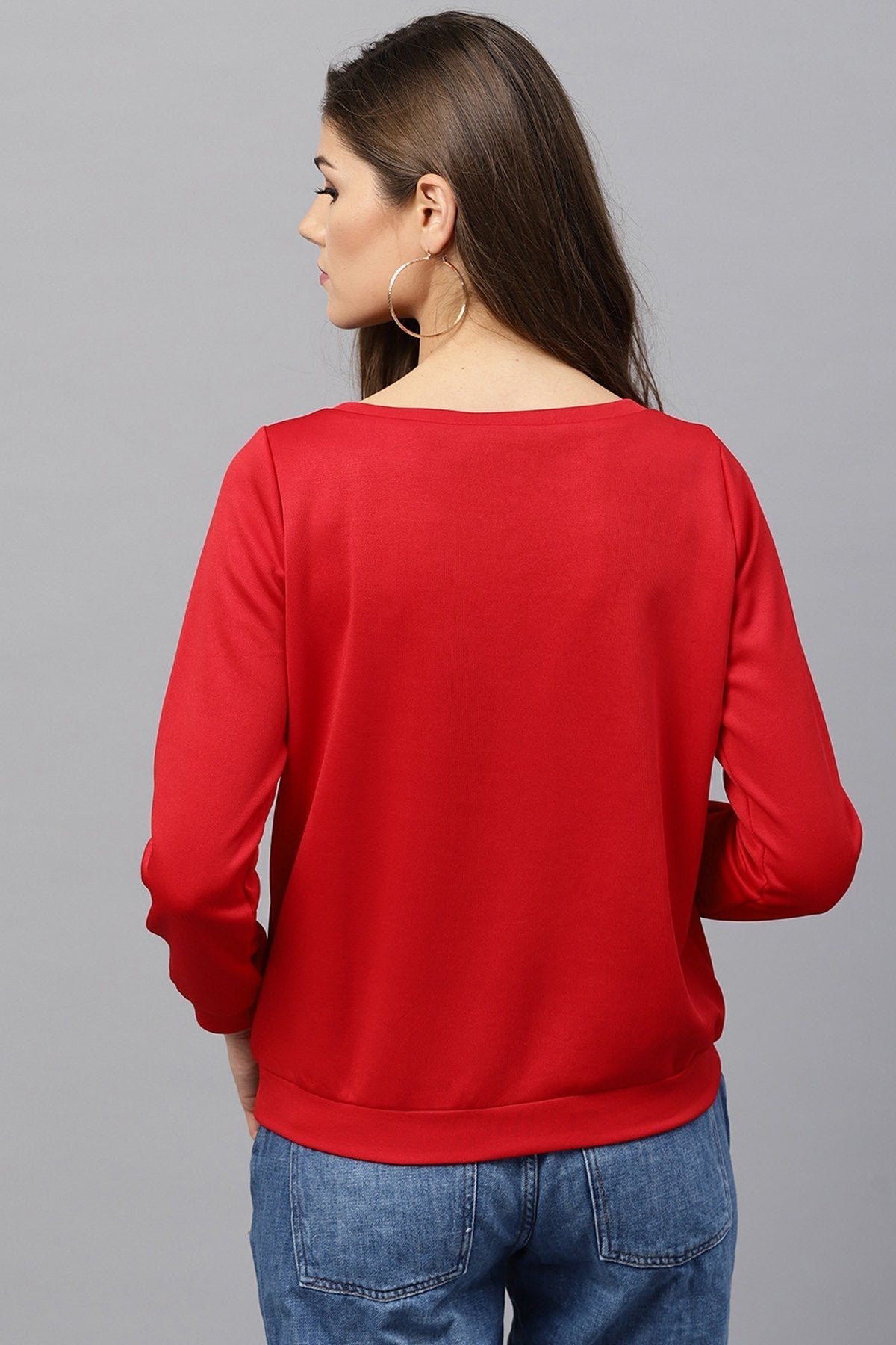 Women's Red Butterfly Print Sweatshirt