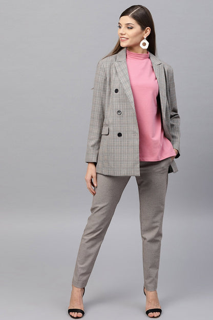 Women's Pink Boxy Turtle Neck Sweatshirt