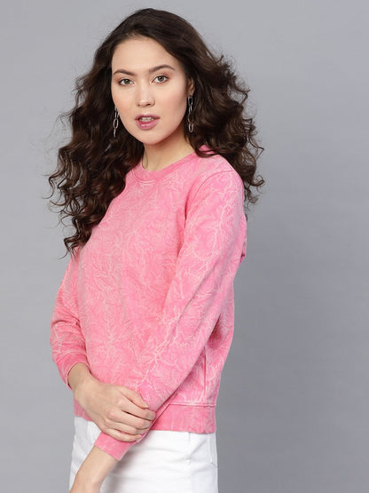 Women's Pink Stone Washed Sweatshirt