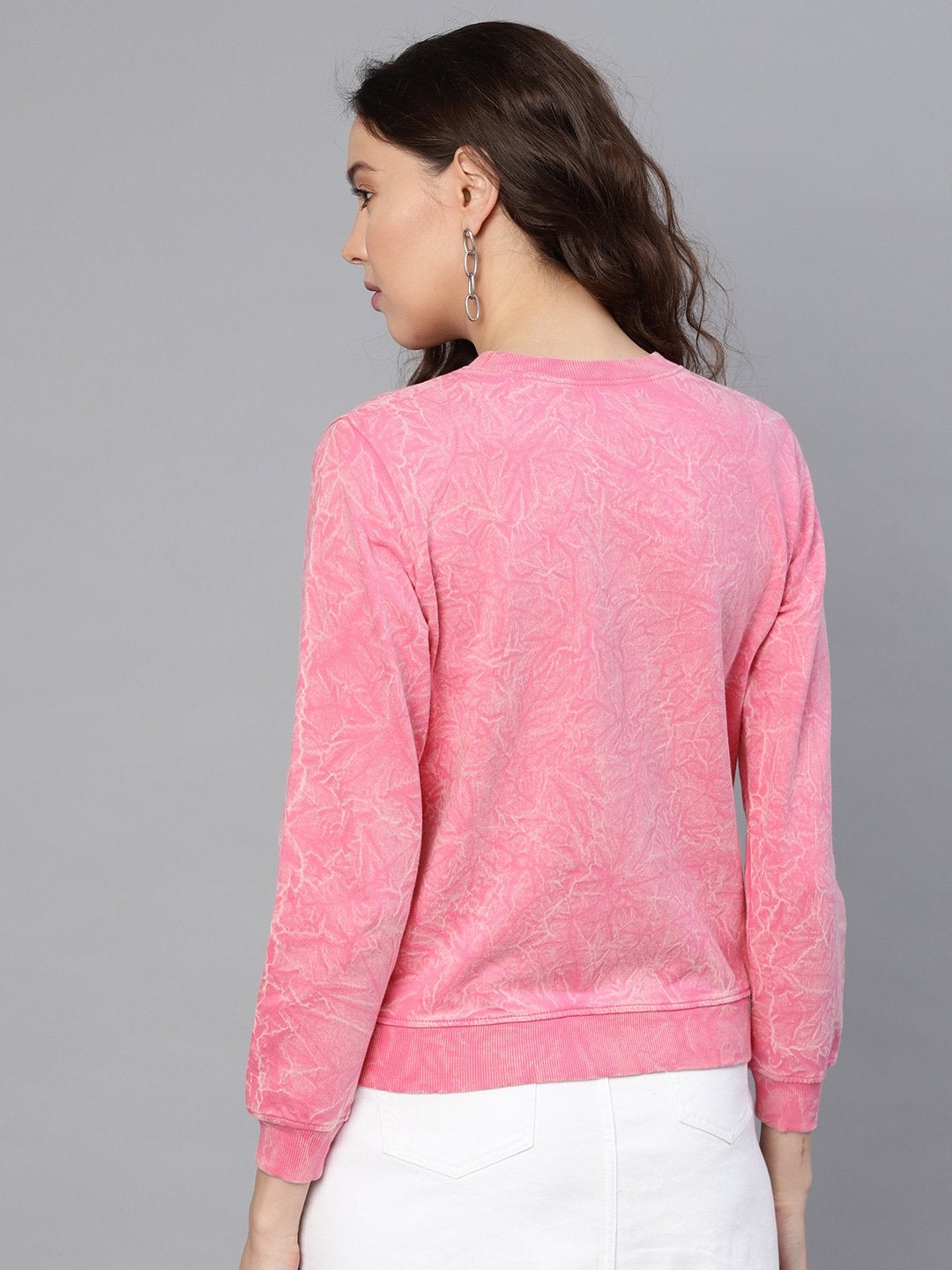 Women's Pink Stone Washed Sweatshirt