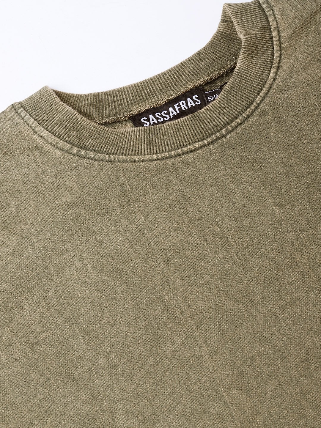 Women's Olive Stone Washed Sweatshirt