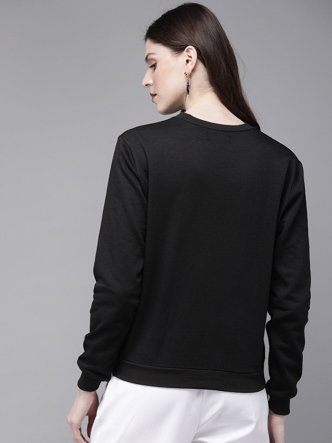Women's Black Butterfly Print Sweatshirt