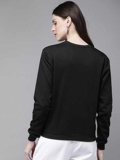 Women's Black Butterfly Print Sweatshirt