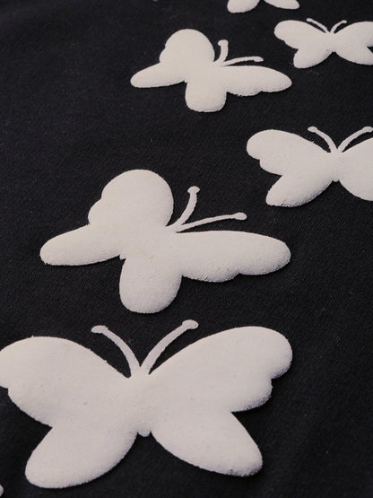 Women's Black Butterfly Print Sweatshirt