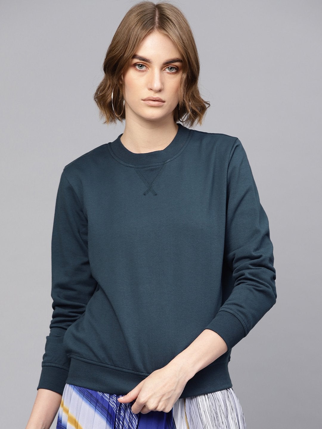 Women's Teal Basic Sweatshirt