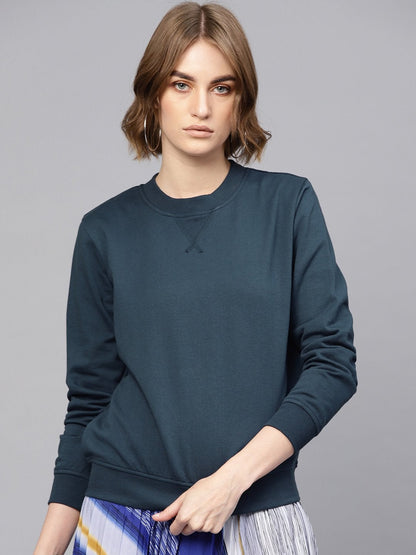 Women's Teal Basic Sweatshirt