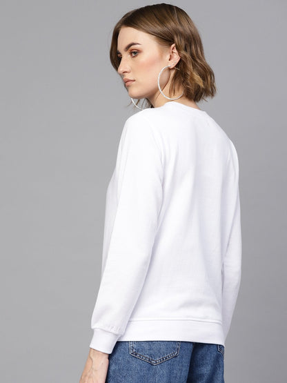 Women's White Basic Sweatshirt
