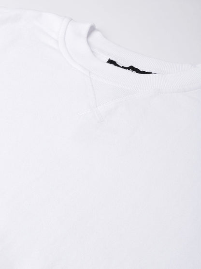 Women's White Basic Sweatshirt