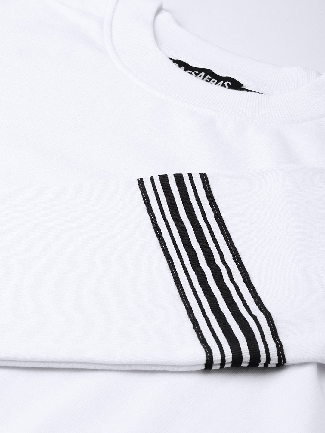 Women's White Arm Tape Sweatshirt