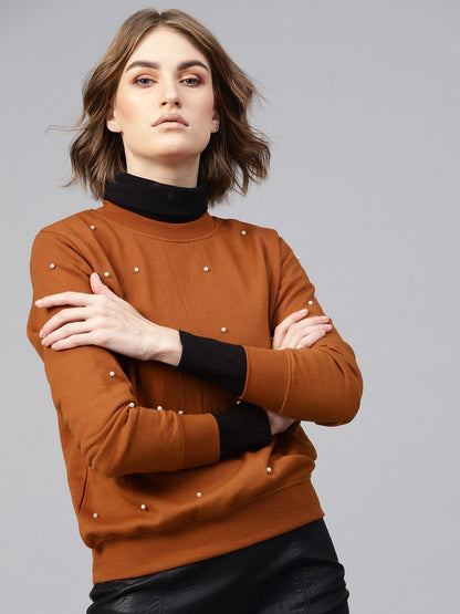 Women's Brown Pearl Sweatshirt