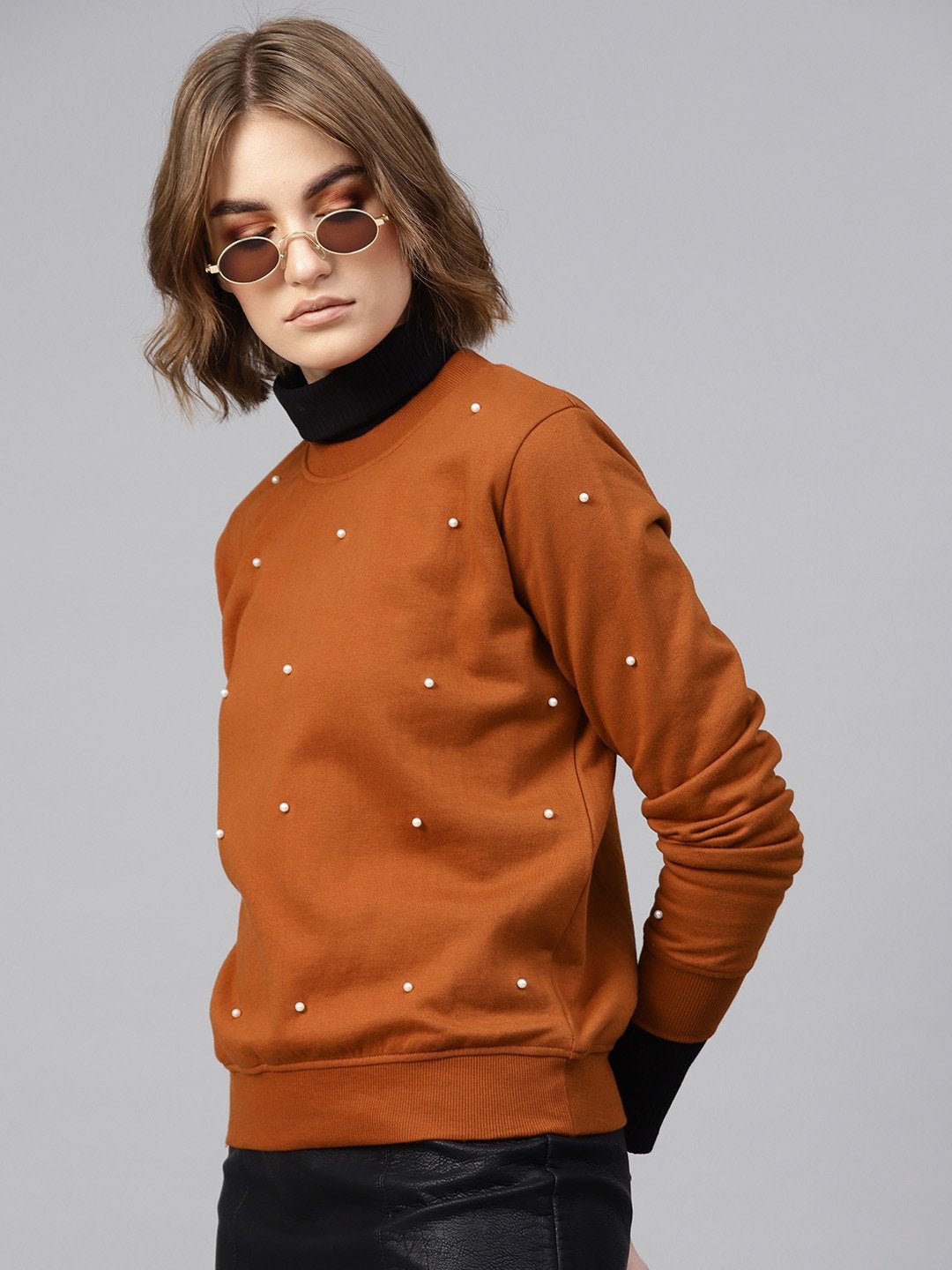 Women's Brown Pearl Sweatshirt