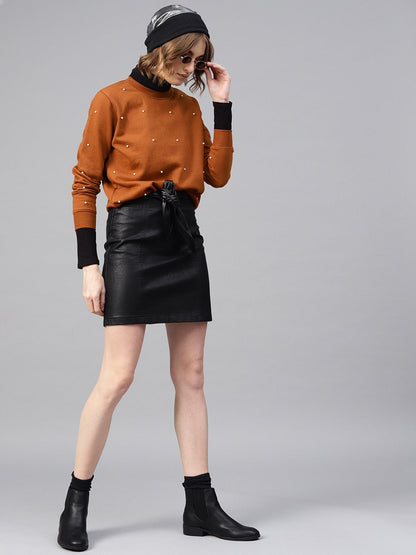 Women's Brown Pearl Sweatshirt