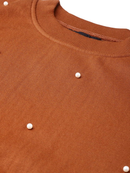 Women's Brown Pearl Sweatshirt