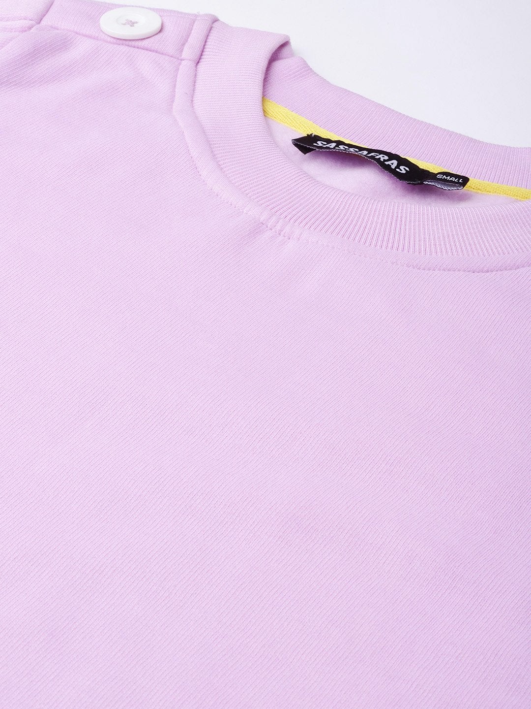Women's Lavender Button On Sleeves Sweatshirt