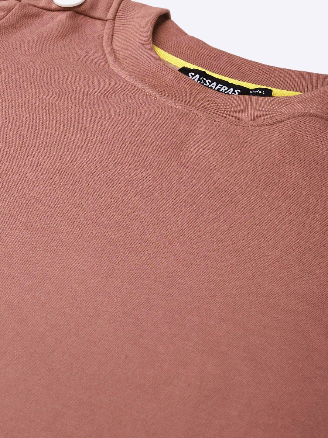 Women's Dusty Pink Button On Sleeves Sweatshirt