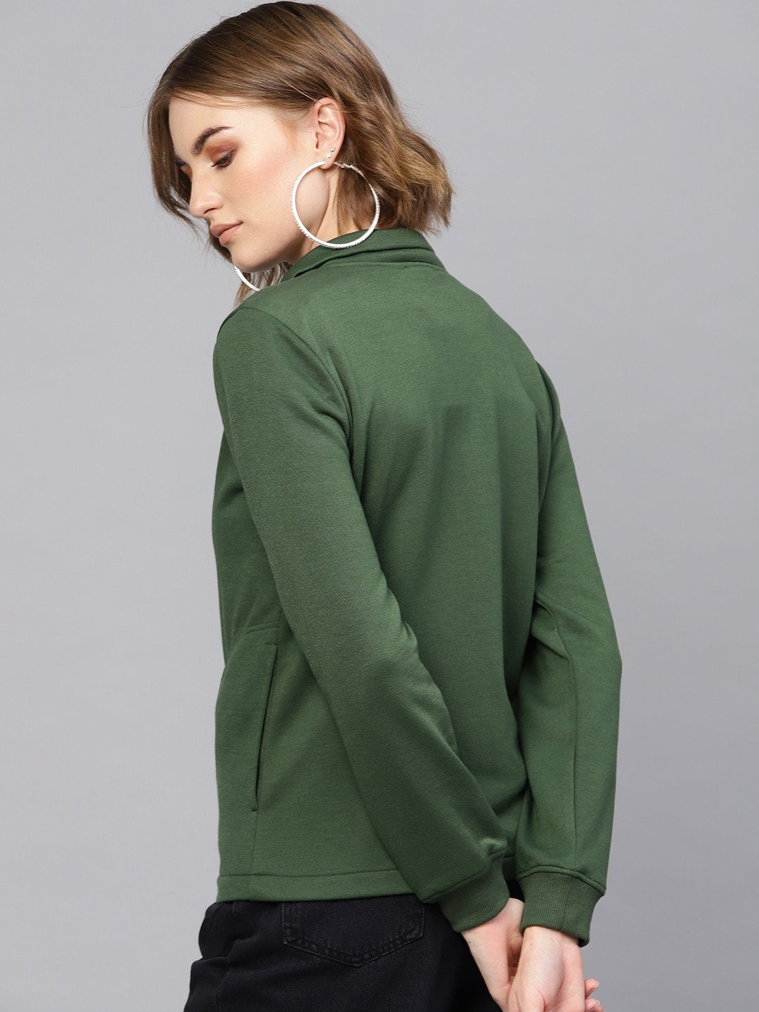 Women's Olive Zipper Sweatshirt