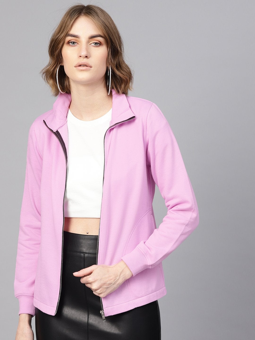 Women's Lavender Zipper Sweatshirt