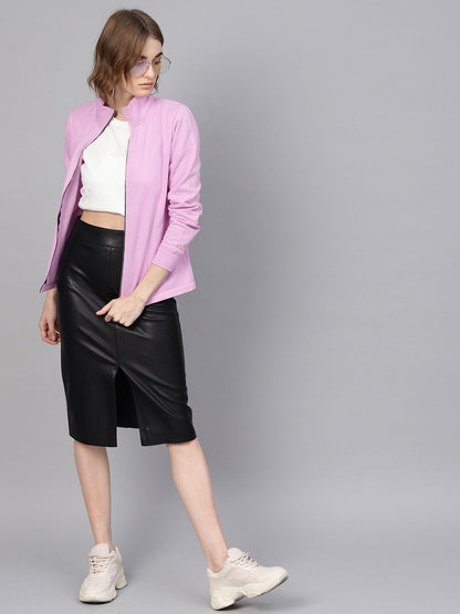 Women's Lavender Zipper Sweatshirt
