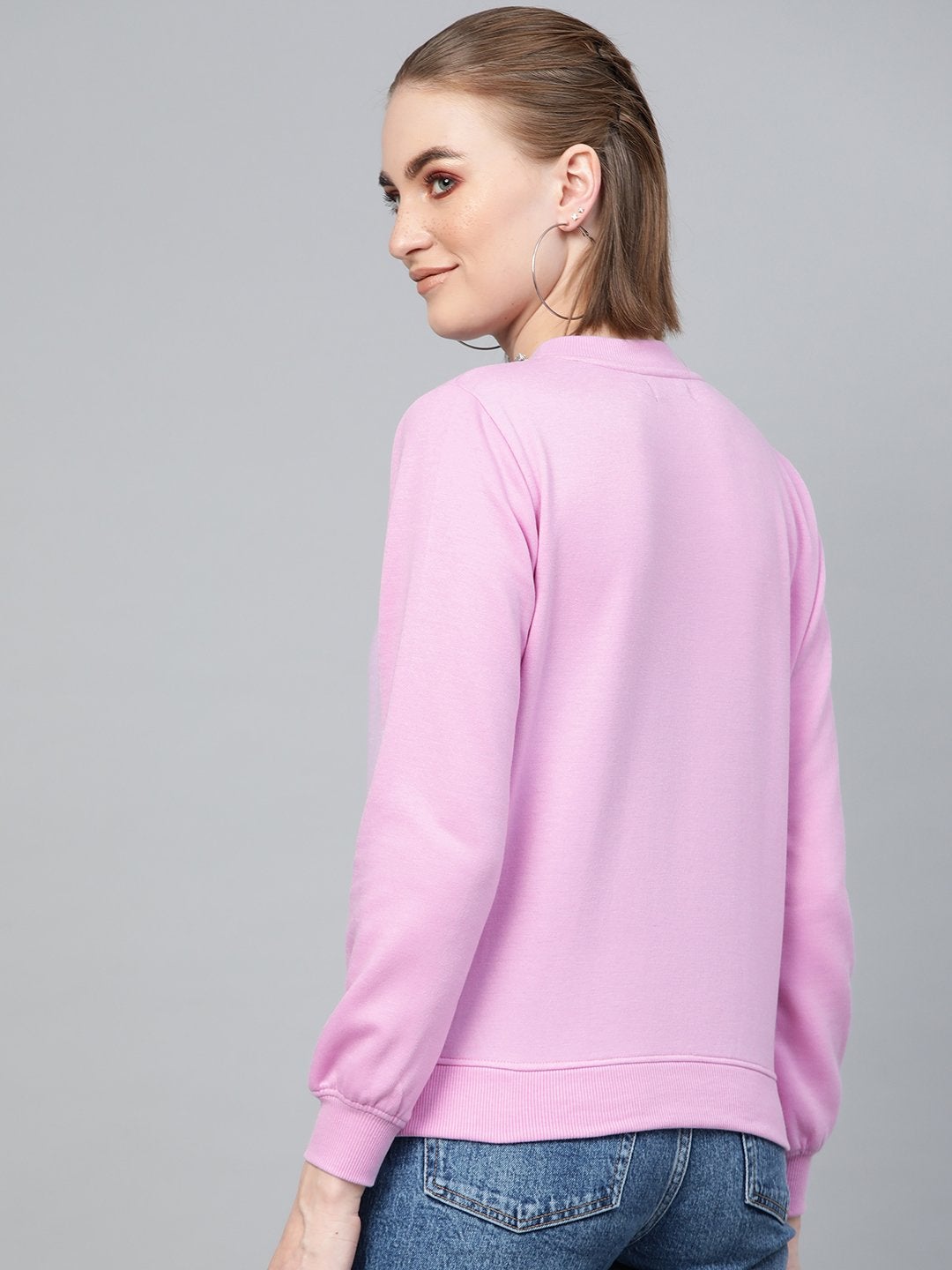 Women's Lavender Neck Trim Sweatshirt