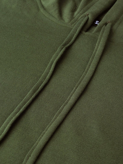 Women's Olive Floral Patch Crop Hoodie