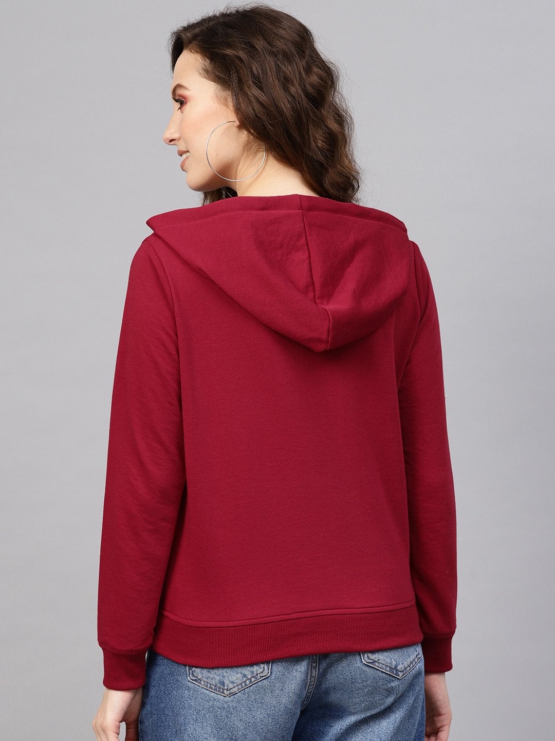 Women's Maroon Kangaroo Pocket Hoodie