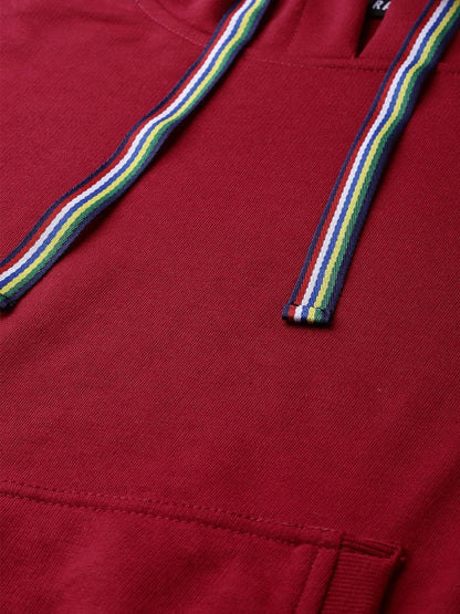 Women's Maroon Kangaroo Pocket Hoodie