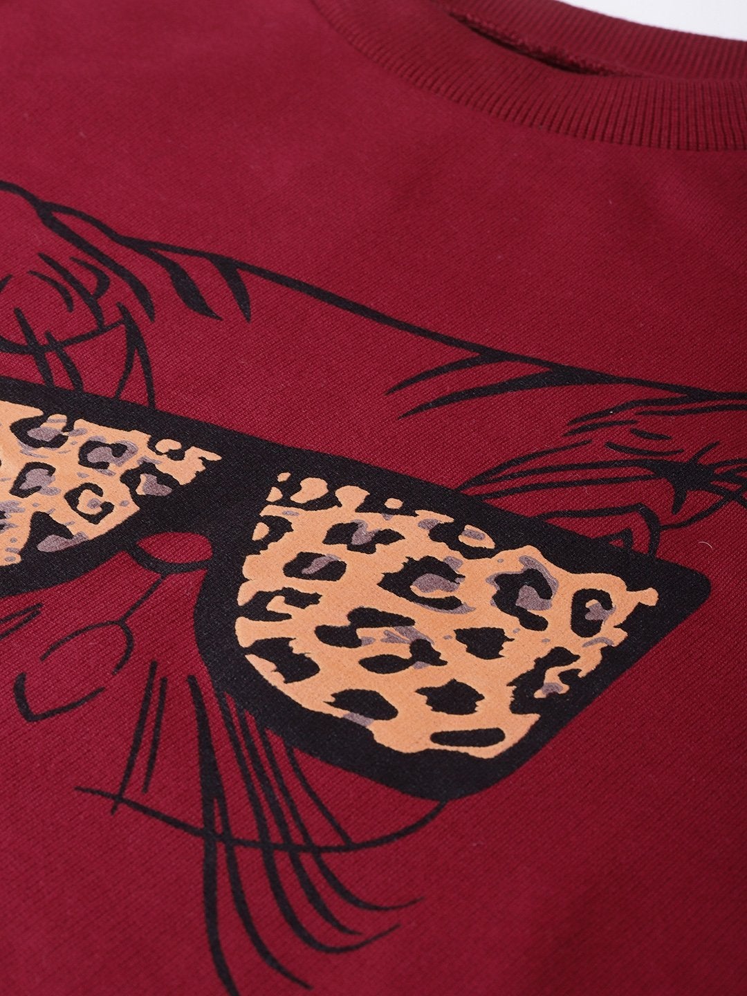 Women's Maroon Kitty Face Sweatshirt