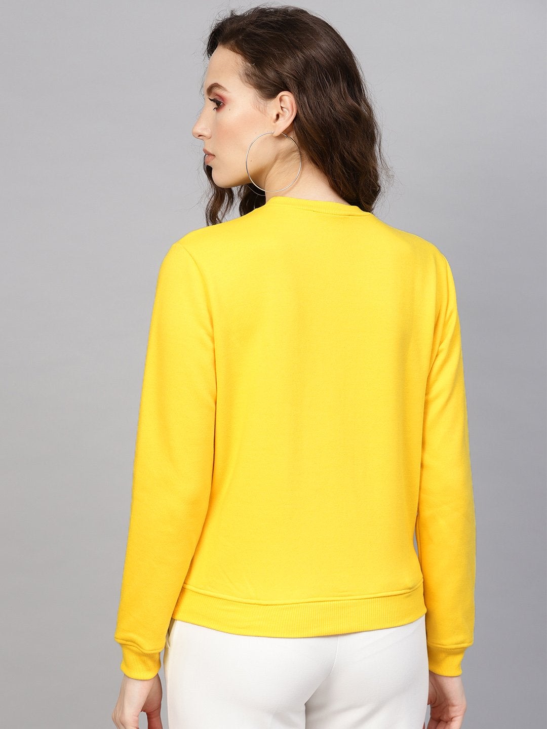Women's Yellow Floral Patch Sweatshirt