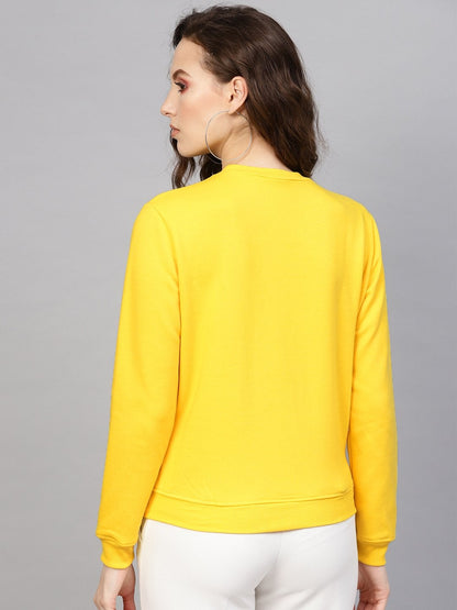 Women's Yellow Floral Patch Sweatshirt