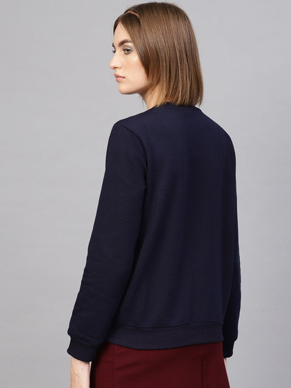 Women's Navy Tree Print Sweatshirt