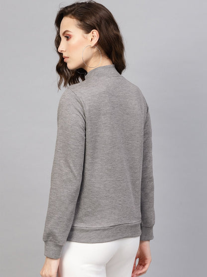 Women's Grey Slogan Print Sweatshirt