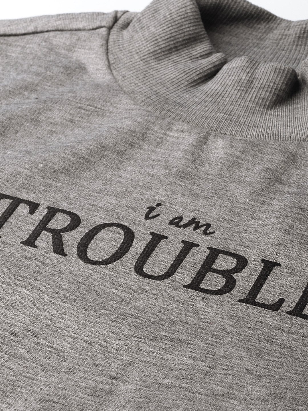 Women's Grey Slogan Print Sweatshirt