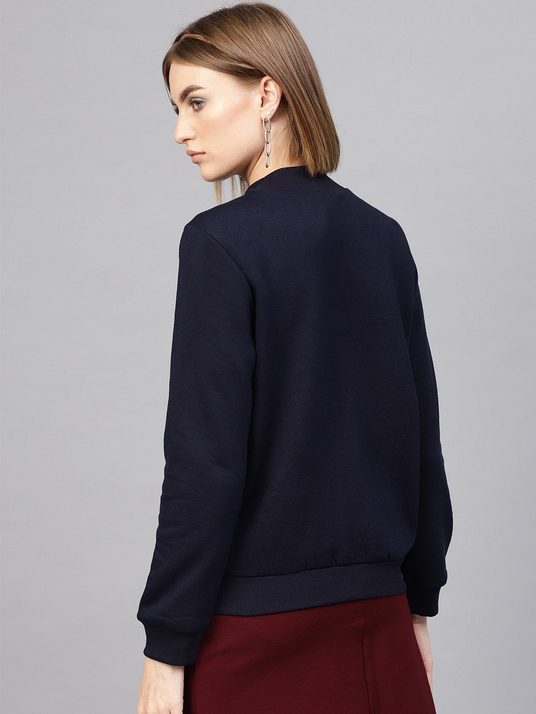 Women's Navy Slogan Print Sweatshirt