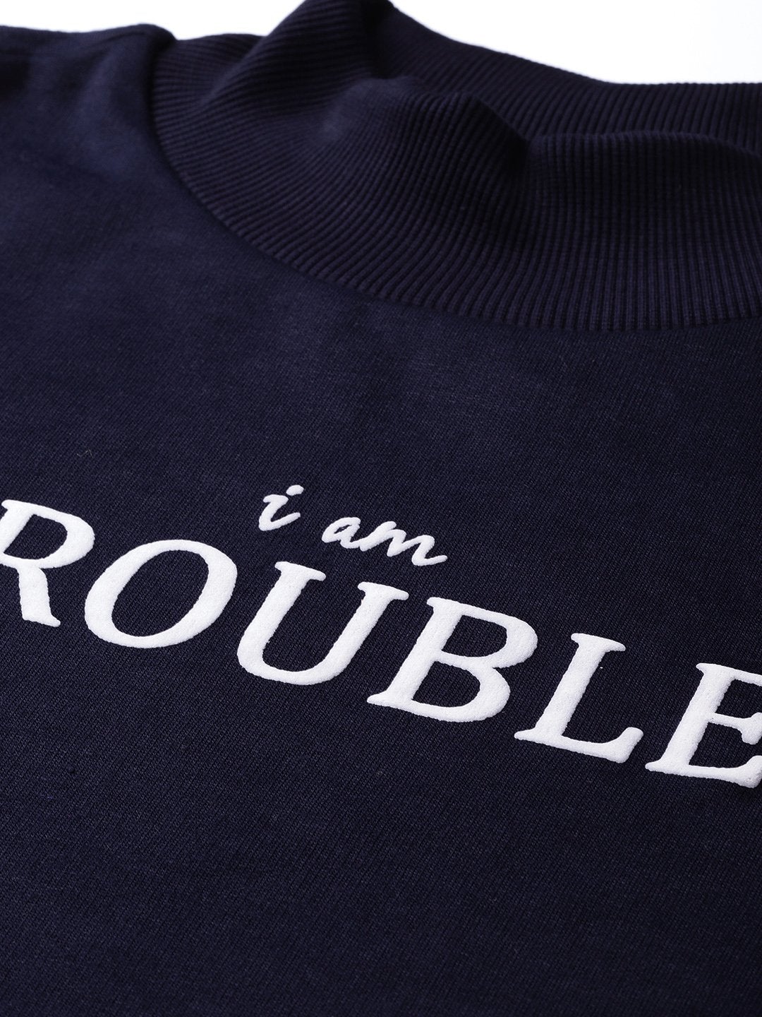 Women's Navy Slogan Print Sweatshirt