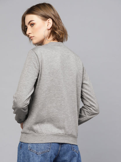 Women's Grey Flamingo Print Sweatshirt