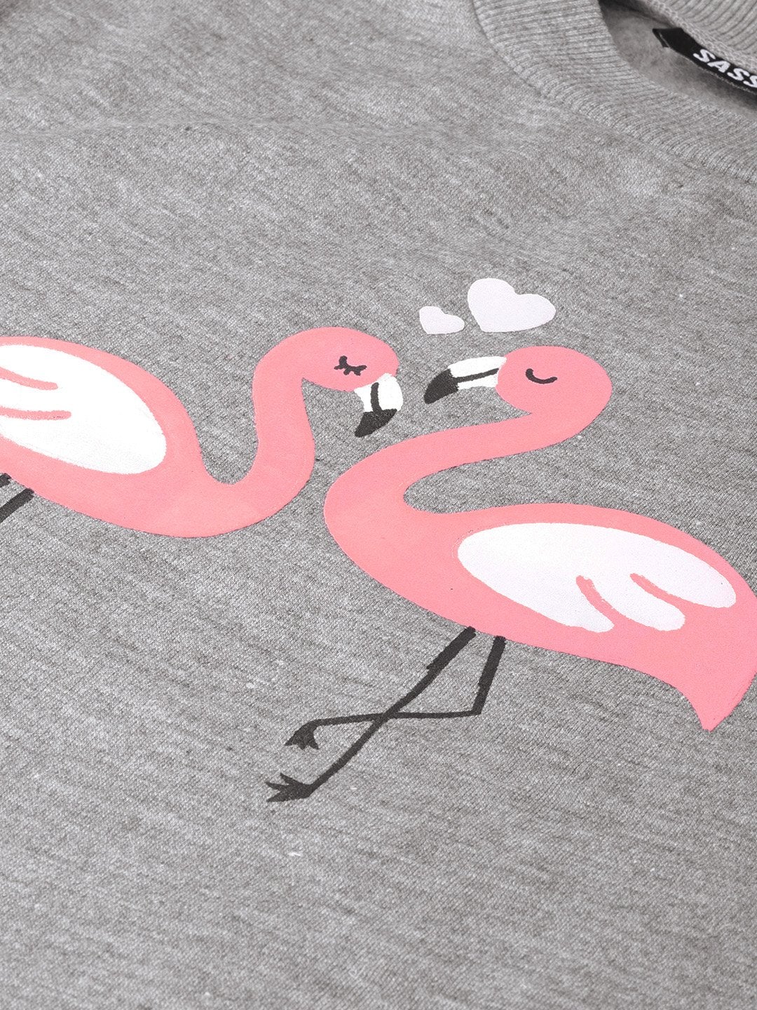 Women's Grey Flamingo Print Sweatshirt