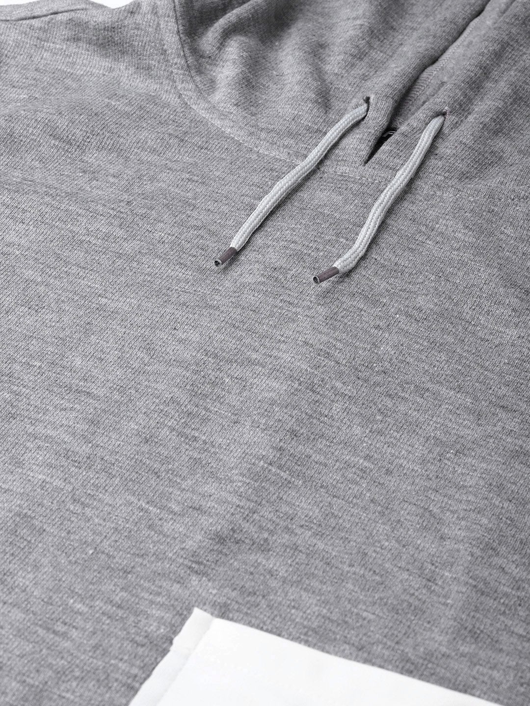 Women's Grey Printed Pocket Crop Hoodie