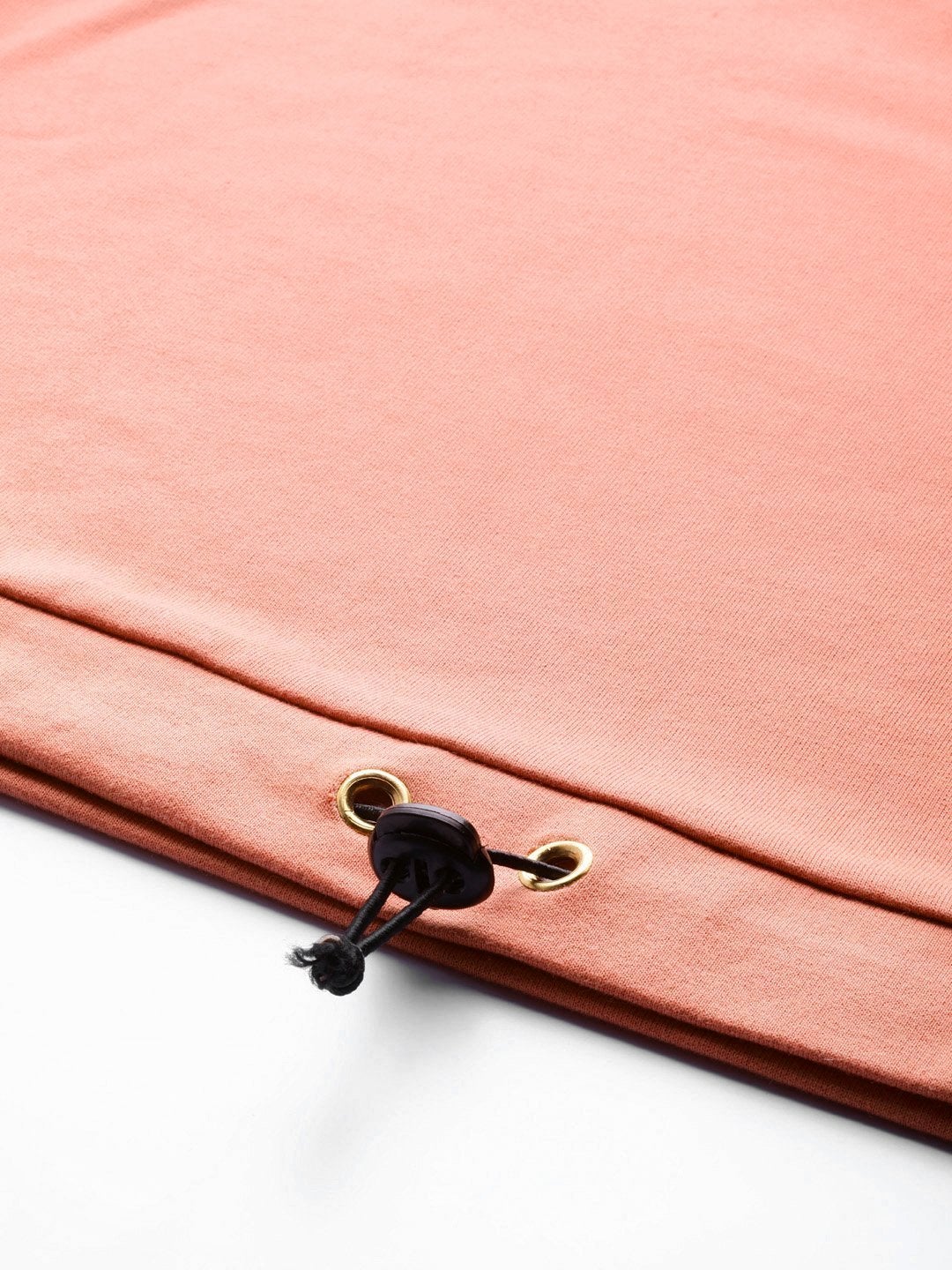 Women's Peach Drawstring Crop Sweatshirt